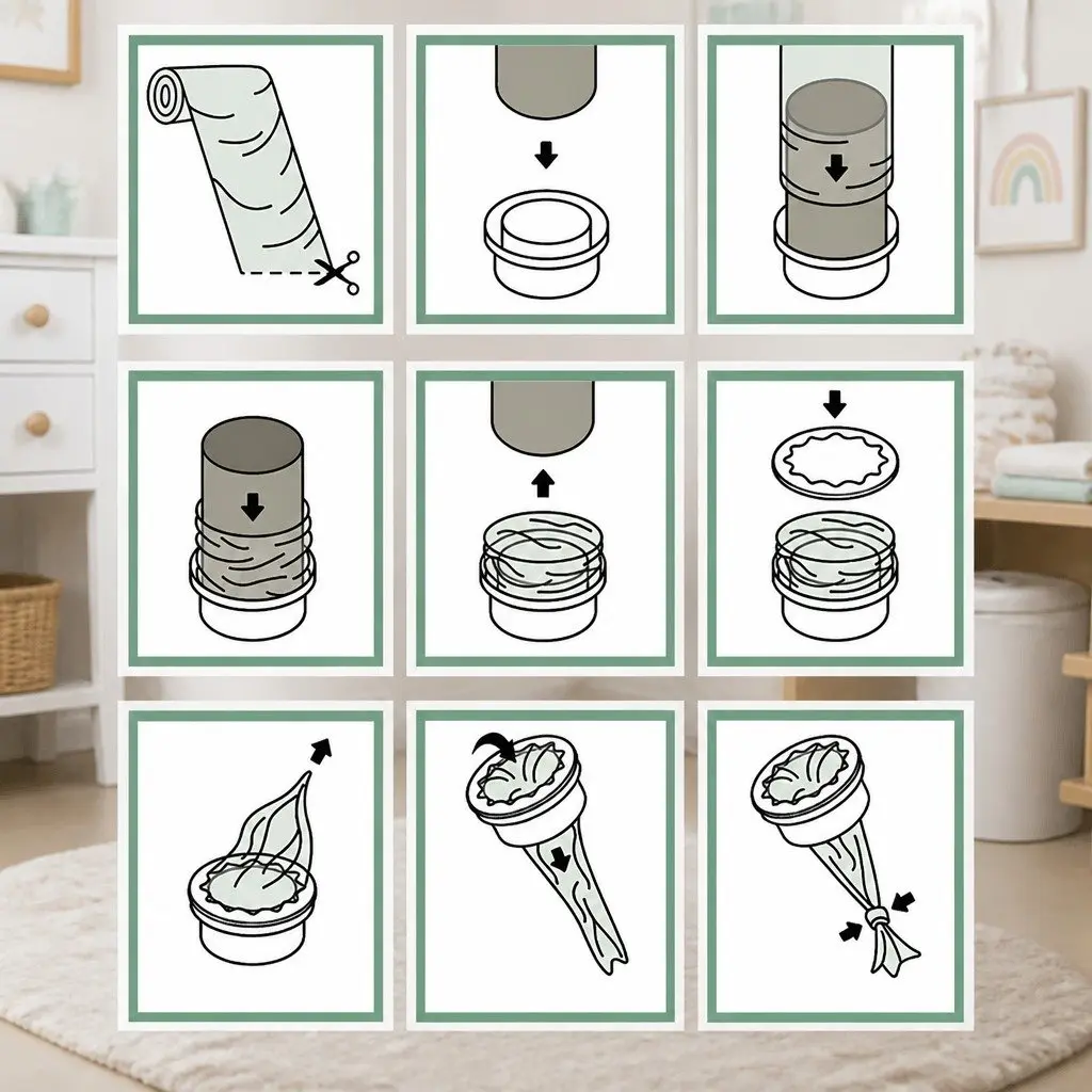 Nappy Bin Refill Kit 100m Disposal Bags Odour Control Nursery Waste Management