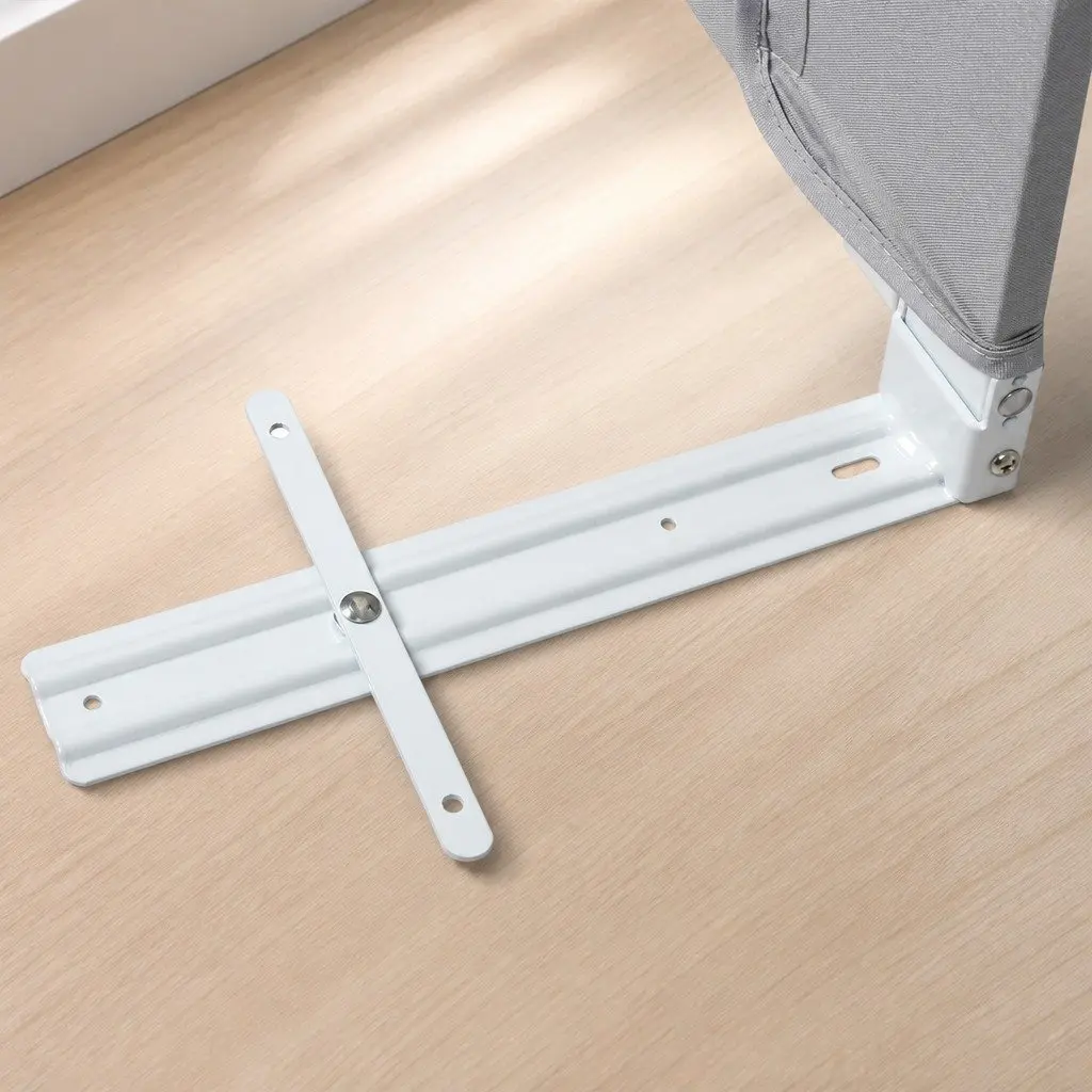 Adjustable Bed Rail Safety Guard Medium Folding Barrier Breathable Mesh Grey