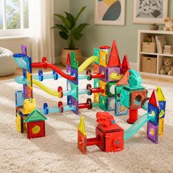 Kids Magnetic Tiles Building Blocks Dinosaur Theme Toy 170 Piece Set