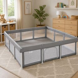 Kids Playpen Foldable 180x180cm Portable Indoor Outdoor Play Pen Mesh Safety