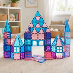 Kids Magnetic Tiles Blocks 120PCS Building Toy Frozen-Themed Snap Together