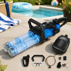 Kids Automatic Electric Water Gun Dual Barrel LED Light Long Range Summer Toy