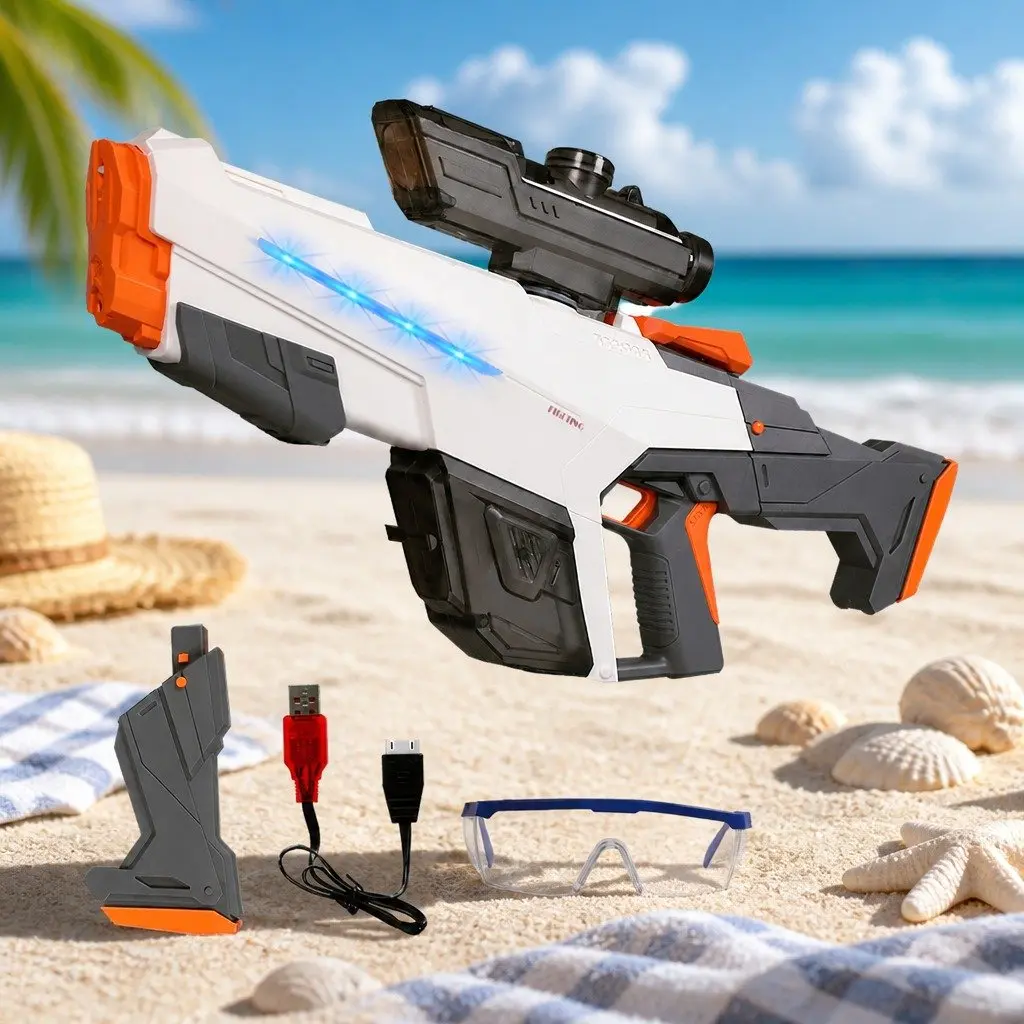 Kids Automatic Electric Water Gun LED Outdoor Summer Beach Pool Party Toy