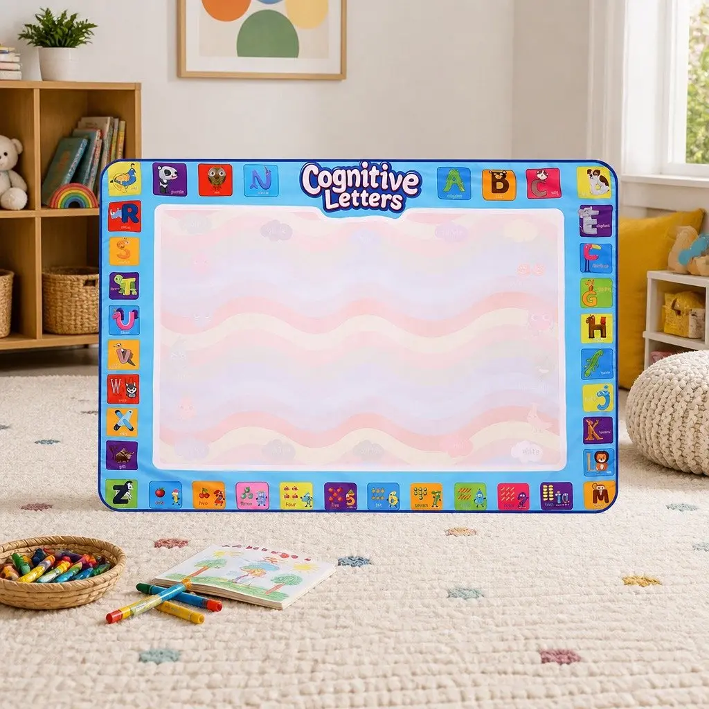 Kids Water Doodle Mat Reusable 150cm x 110cm Multi-colour Foldable Portable
