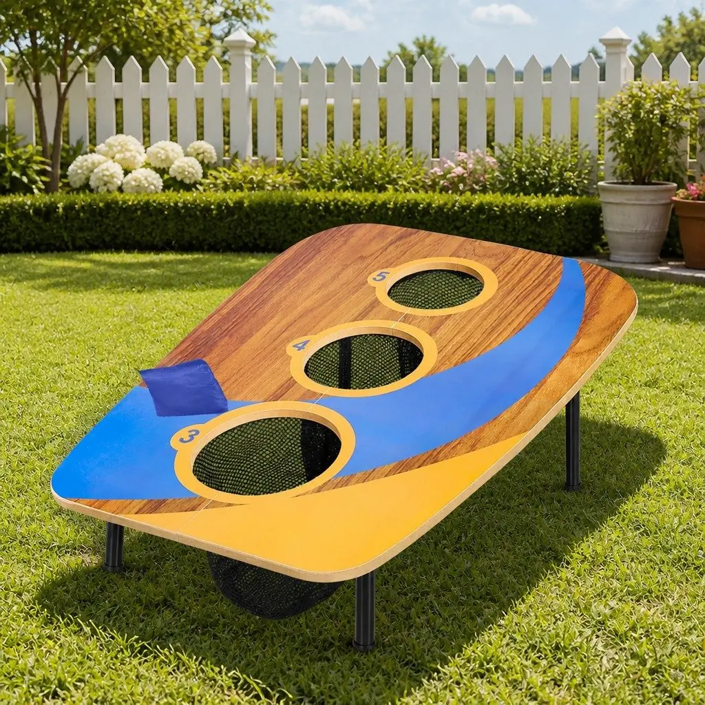 Kids Bean Bag Toss Game Set Cornhole Board Foldable Outdoor Indoor Play