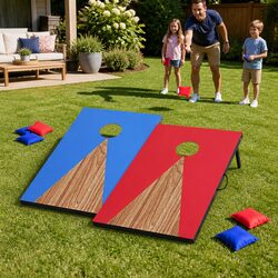 Kids Bean Bag Toss Cornhole Game Set Portable Foldaway Board Indoor Outdoor Play