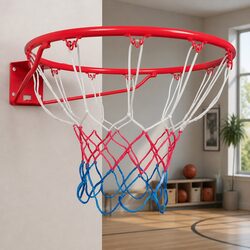 Basketball Ring Hoop Goal Net 45cm Rim Steel Weatherproof Nylon Court Game