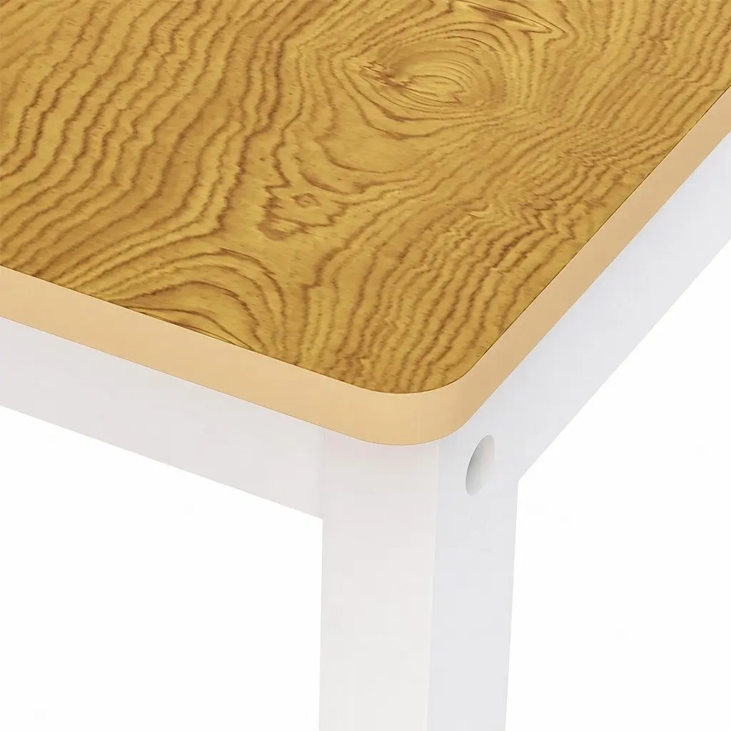 Kids Table and Chairs Set Wooden 3PCS Study Activity Play Craft Art Station White