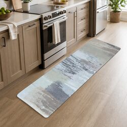 Kitchen Mat 45x150cm PVC Floor Rug Non-slip Cushioned Black Lydia Style