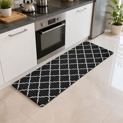 Kitchen Mat 45x120cm Non-slip PVC Floor Rug Cushioning Fatigue Relief Black