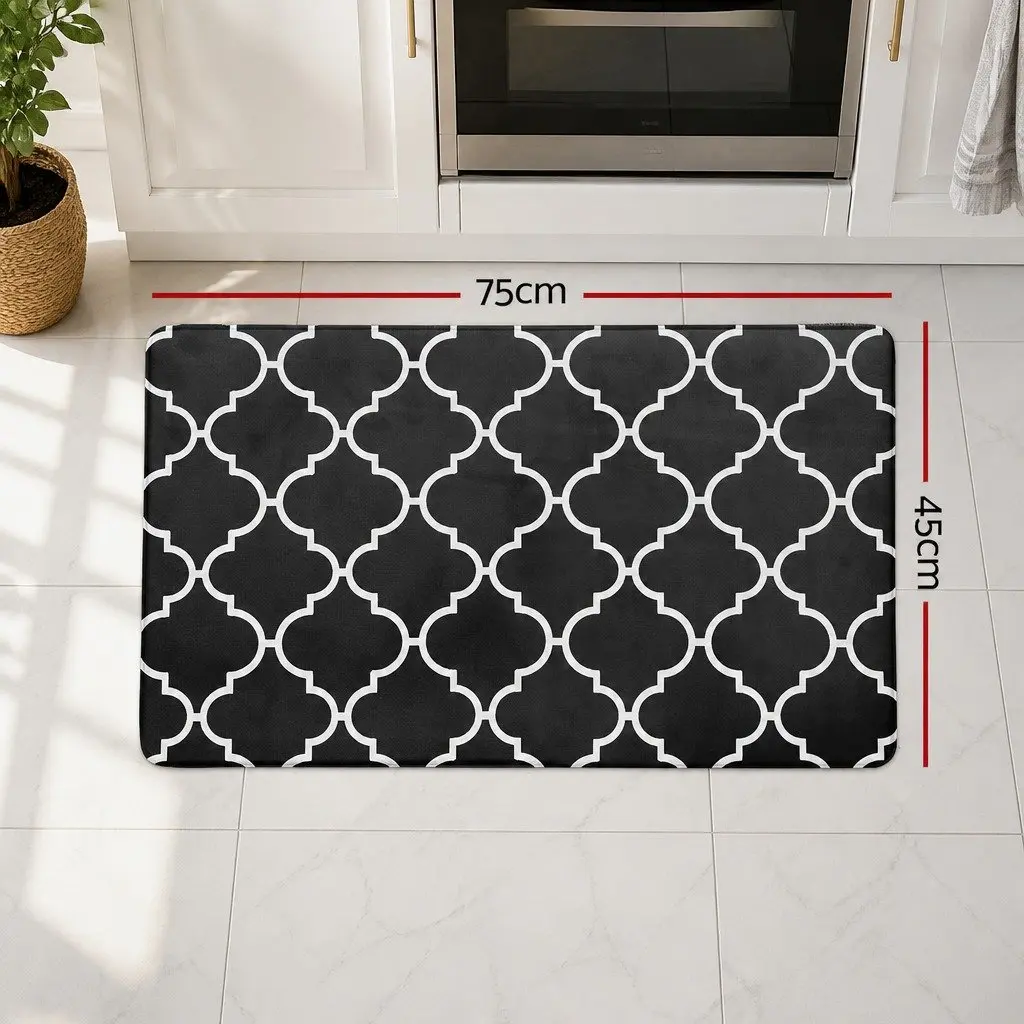 Kitchen Floor Mat Non-slip PVC 45x75cm Black