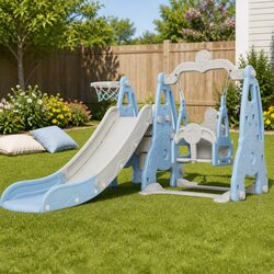 Kids Swing Slide Set Basketball Hoop Outdoor Indoor Playground Equipment Toys