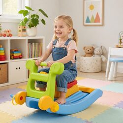 Kids Activity Playset Slide Rocking Horse Ring Toss Indoor Play Toddler
