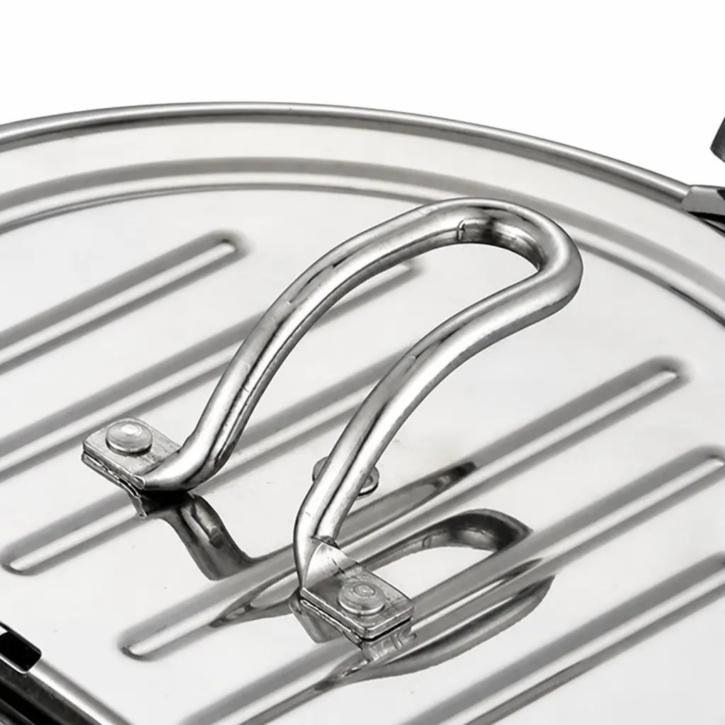 Deep Frying Pan Stainless Steel 24cm with Thermometer and Draining Rack