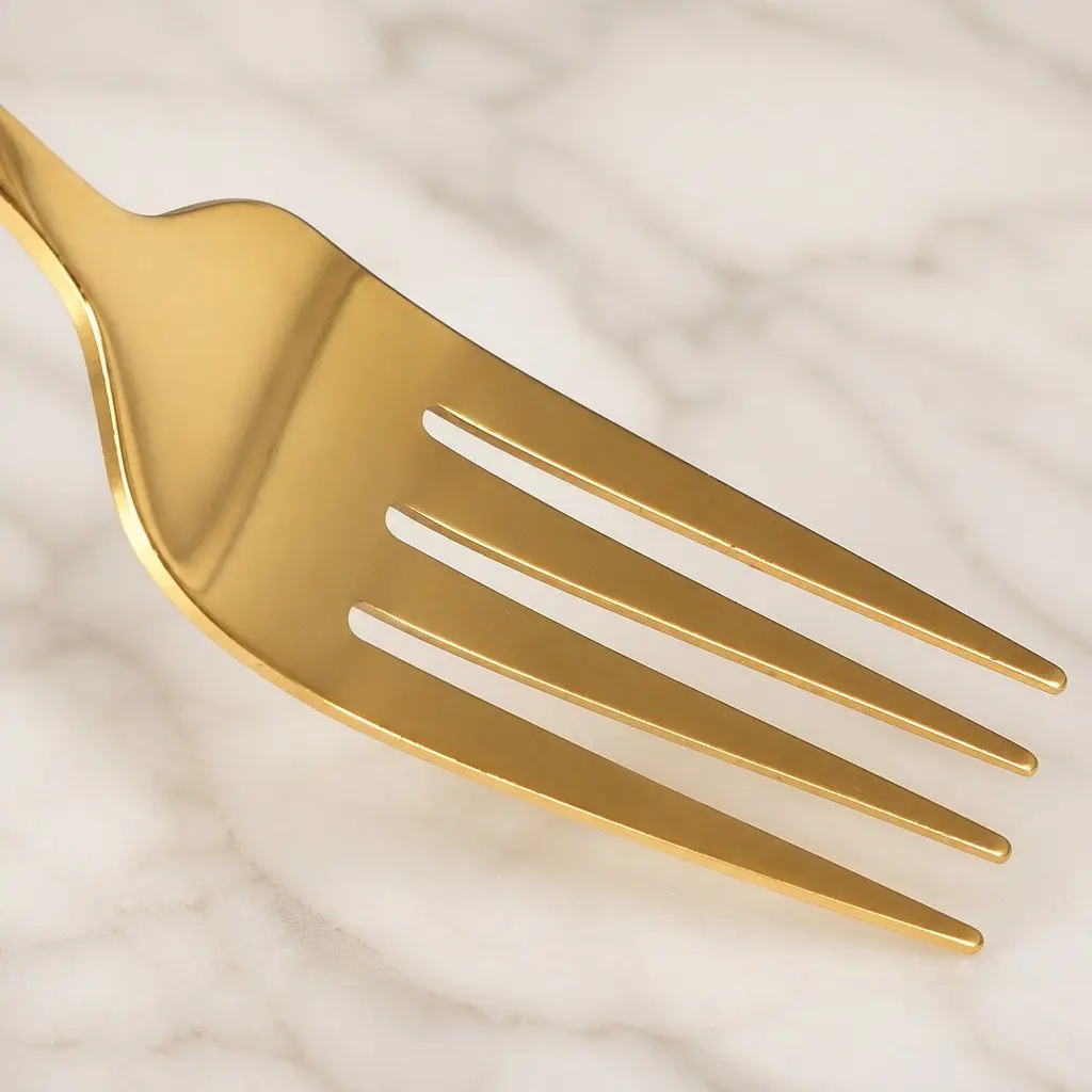 Stainless Steel Cutlery Set 30 Pieces Gold Dining Flatware Forks Knives Spoons