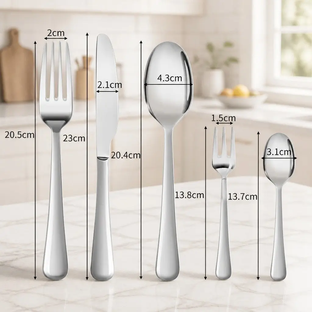 Cutlery Set 30 Pieces Stainless Steel Fork Knife Spoon Dining Tableware Silver