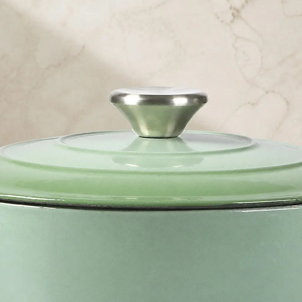 Cast Iron Dutch Oven Heavy Duty 4L Green Enamel Coating