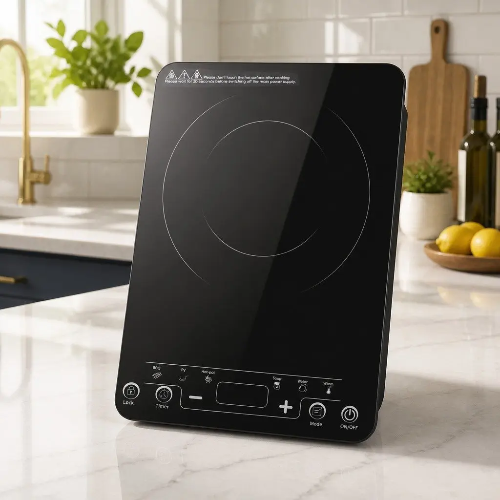 Single Burner Induction Cooktop Portable Electric Hot Plate 300W to 2000W Black
