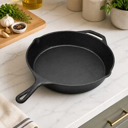 Cast Iron Frying Pan Non Stick Skillet All Cooktops Induction Camping Cooking