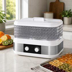Food Dehydrator 5 Adjustable Trays Stainless Steel Fruit Vegetable Jerky Dryer