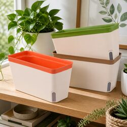 Self Watering Plant Pots 3 Pack Indoor Planter Box Herb Flower Garden Balcony
