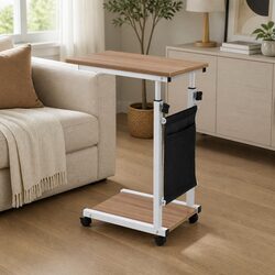 Mobile Laptop Desk Height Adjustable Workstation Computer Table Portable Wheels