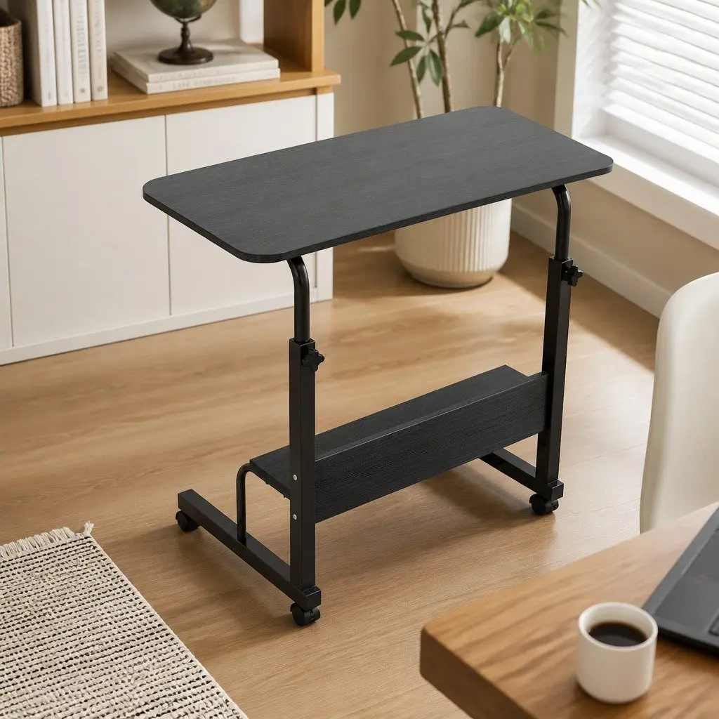 Laptop Desk Portable Height Adjustable Mobile Workstation 80CM Black