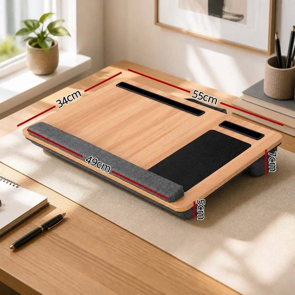 Lap Desk Laptop Stand Portable with Wrist Rest Phone Slot Mouse Pad 55cm
