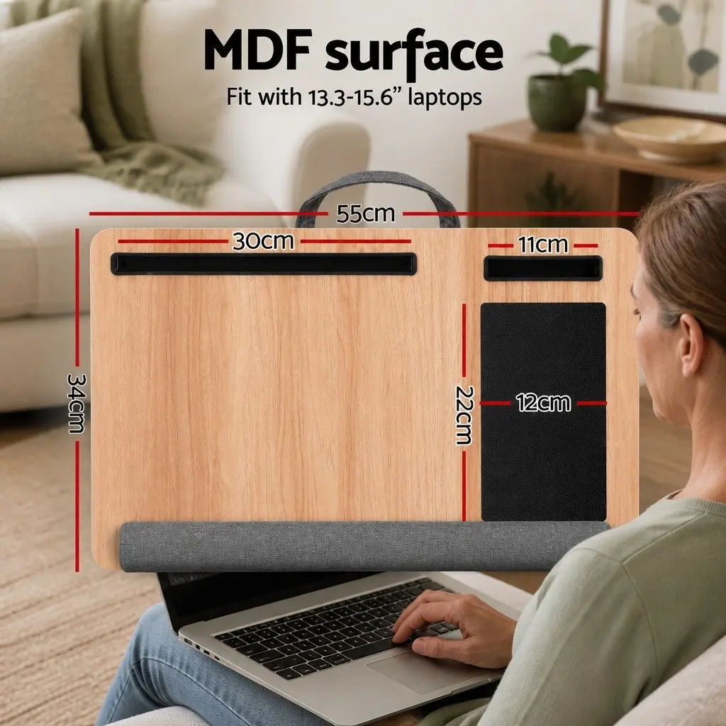 Lap Desk Laptop Stand Portable with Wrist Rest Phone Slot Mouse Pad 55cm