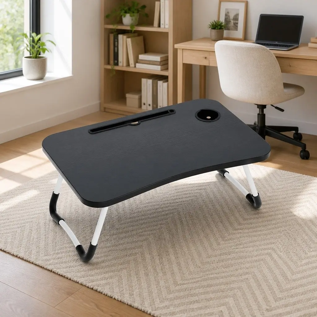 Laptop Desk Foldable Adjustable Portable Lap Tray for Sofa Bed Black