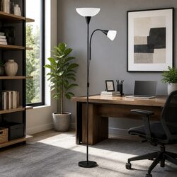 Floor Lamp Mother and Child Modern Home Living Room Office Reading Black