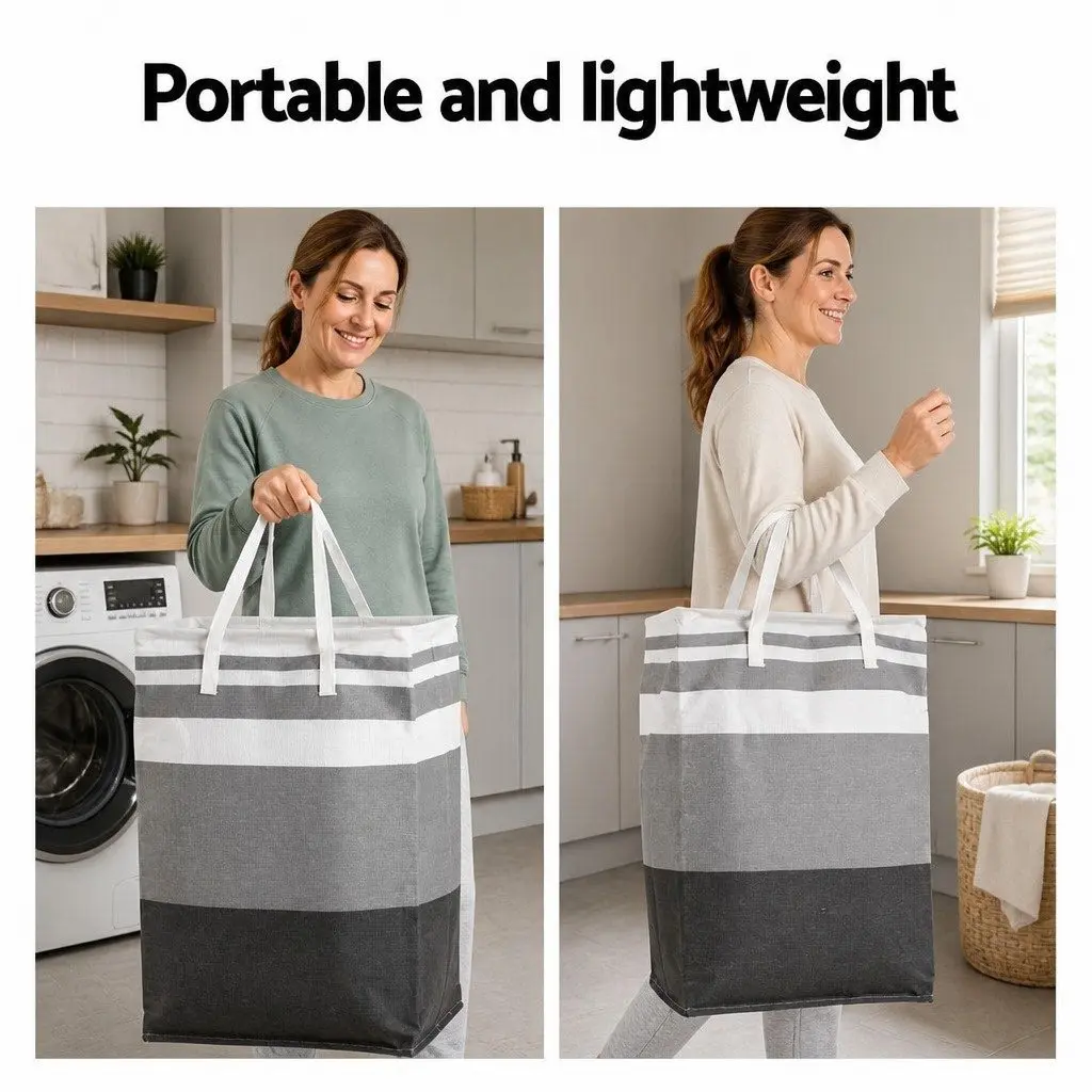 Foldable Laundry Basket Lightweight Grey