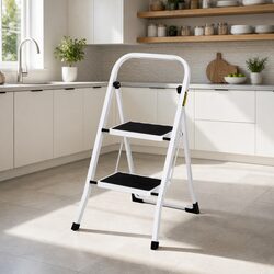 2 Step Ladder Folding Steel Multi-Purpose Platform Light Weight Home Work