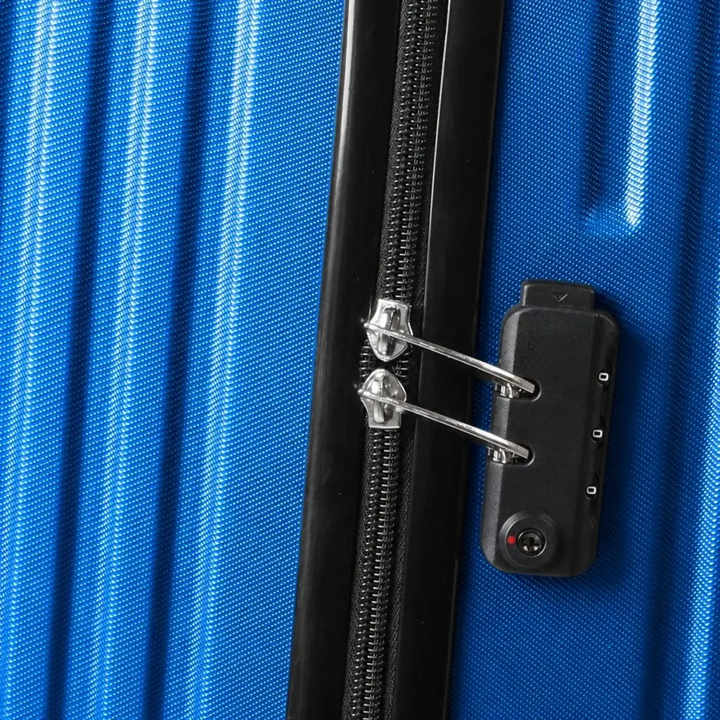 28 Inch Luggage Suitcase Hard Shell Spinner Wheels Combination Lock Blue