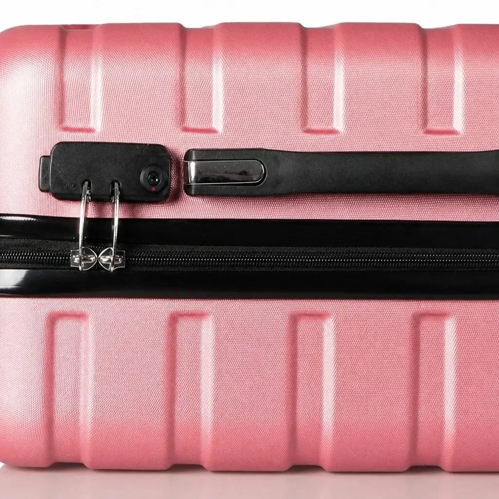 20 Inch Carry On Luggage Suitcase Hard Shell Lightweight Travel Case Rose Gold
