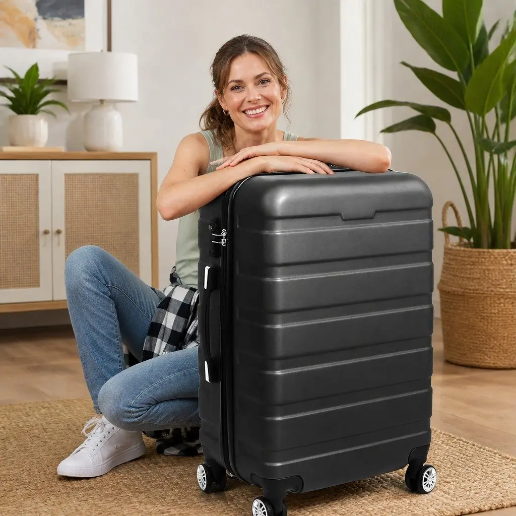 28" Luggage Suitcase Hard Shell Travel Bag Spinner Wheels Retractable Handle