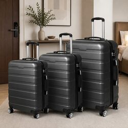3-Piece Luggage Set Suitcase Spinner Wheels Combination Lock Travel Trolley