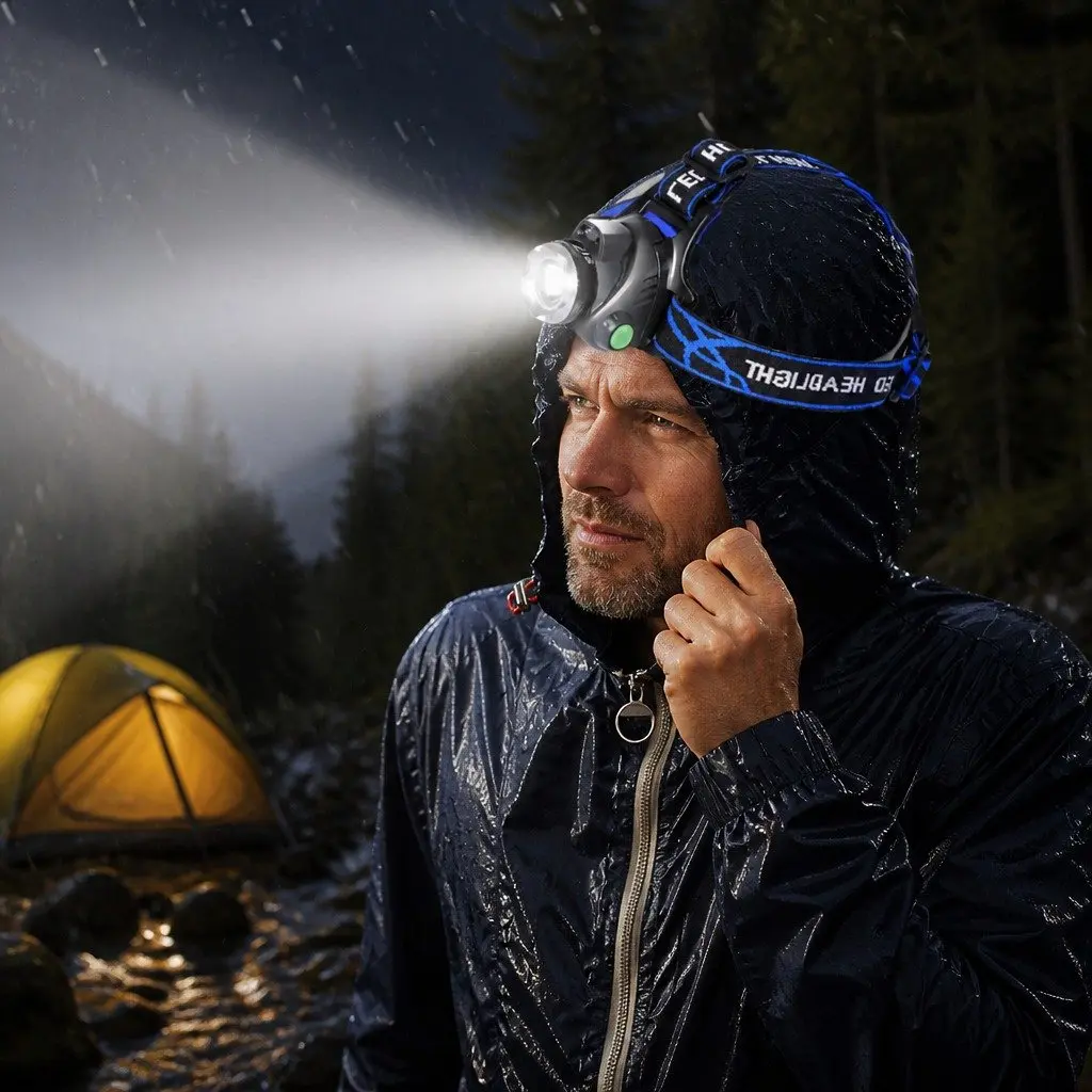 LED Headlamp Flashlight 140 Lumens Headlight Rechargeable Outdoor Sports