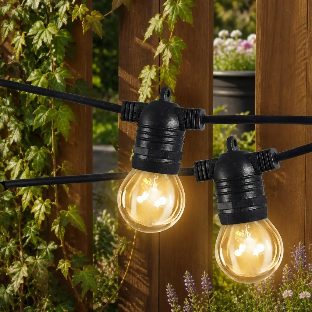 Festoon String Lights Warm White LED 50M Outdoor Garden Patio Decor