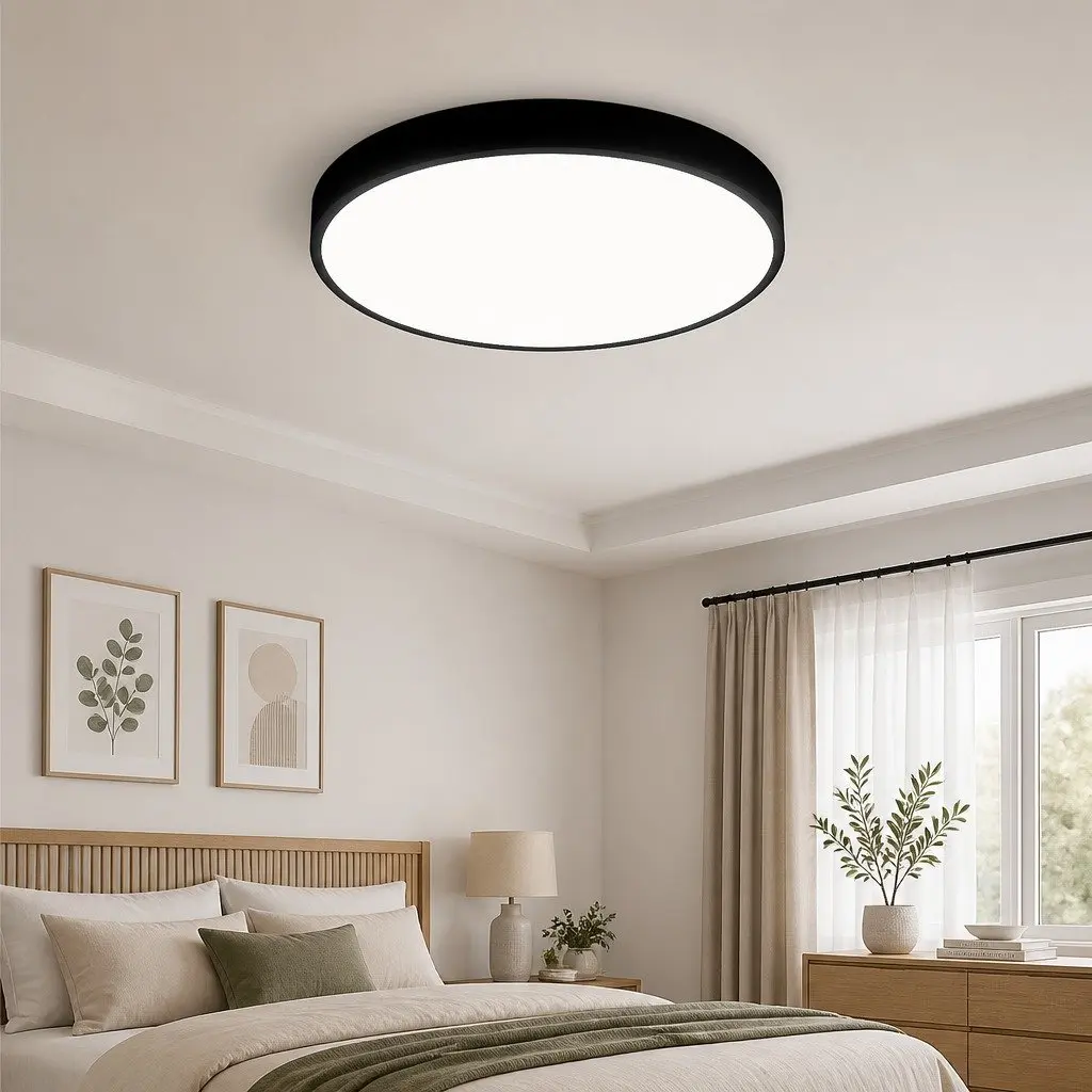 LED Ceiling Light 36W 3-Colour Dimmable Round Black Modern Interior Lighting