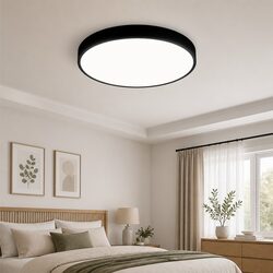 LED Ceiling Light 36W 3-Colour Dimmable Round Black Modern Interior Lighting