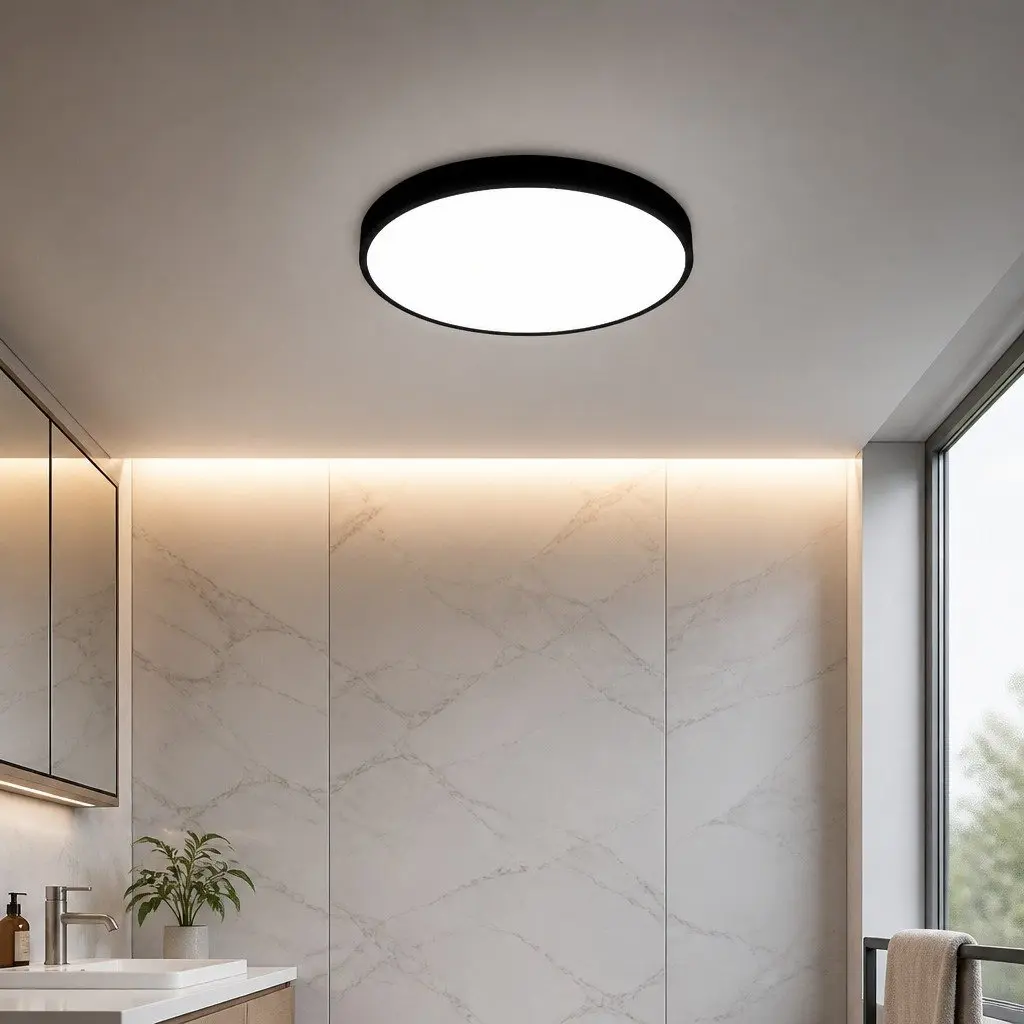 LED Ceiling Light 36W Dimmable 3-Colour Temperature Round Black Modern Interior Lighting
