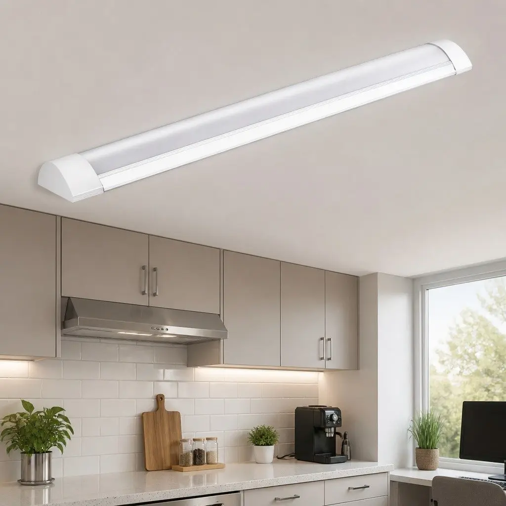LED Slim Ceiling Batten 120cm Cool White 6500K 4800lm Energy Efficient Indoor