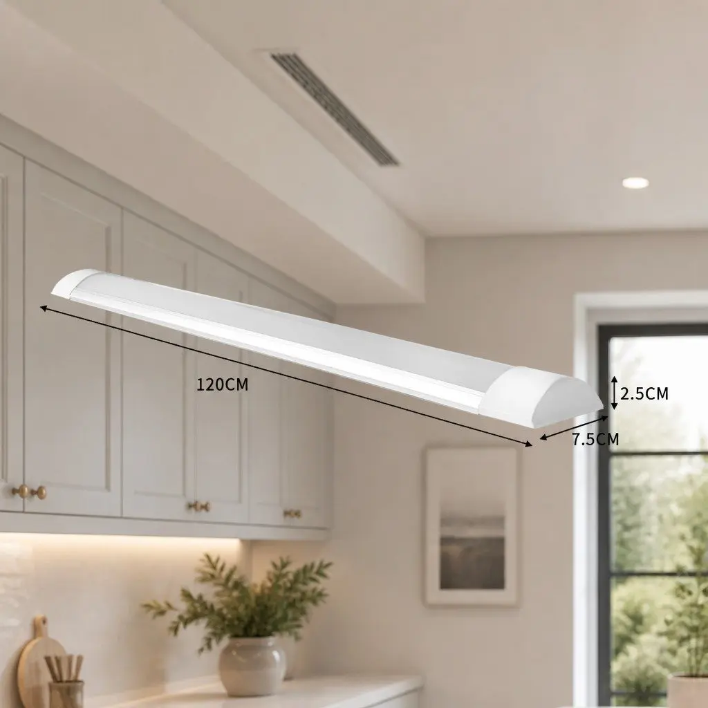 LED Ceiling Batten Light 40W 120CM Cool White Aluminium Indoor Outdoor Lighting