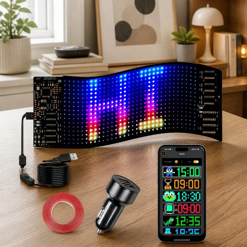 LED Matrix Panel Programmable Customizable 5V USB Powered Black