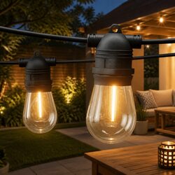 Festoon Lights 10m Warm White Christmas String Lights Indoor Outdoor Garden