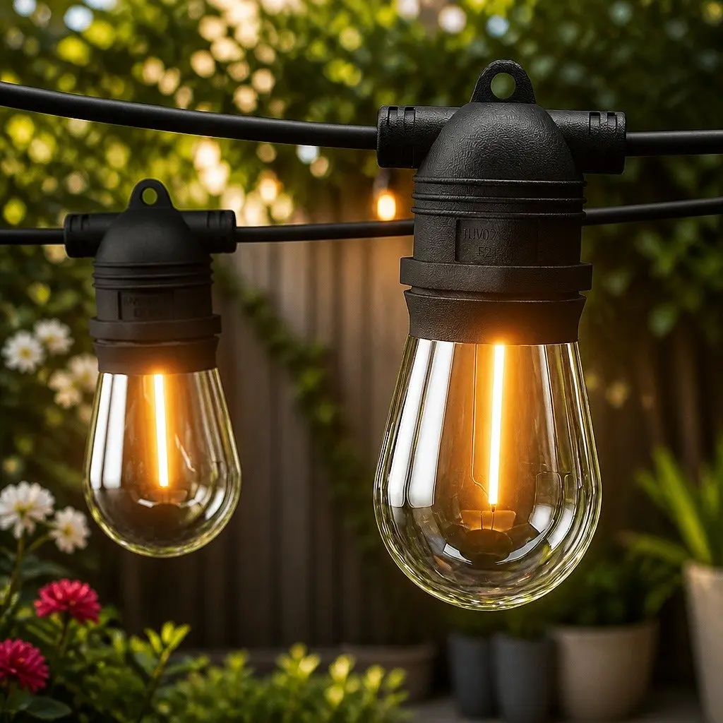 Festoon String Lights Warm White 19m Indoor Outdoor 20 Bulbs