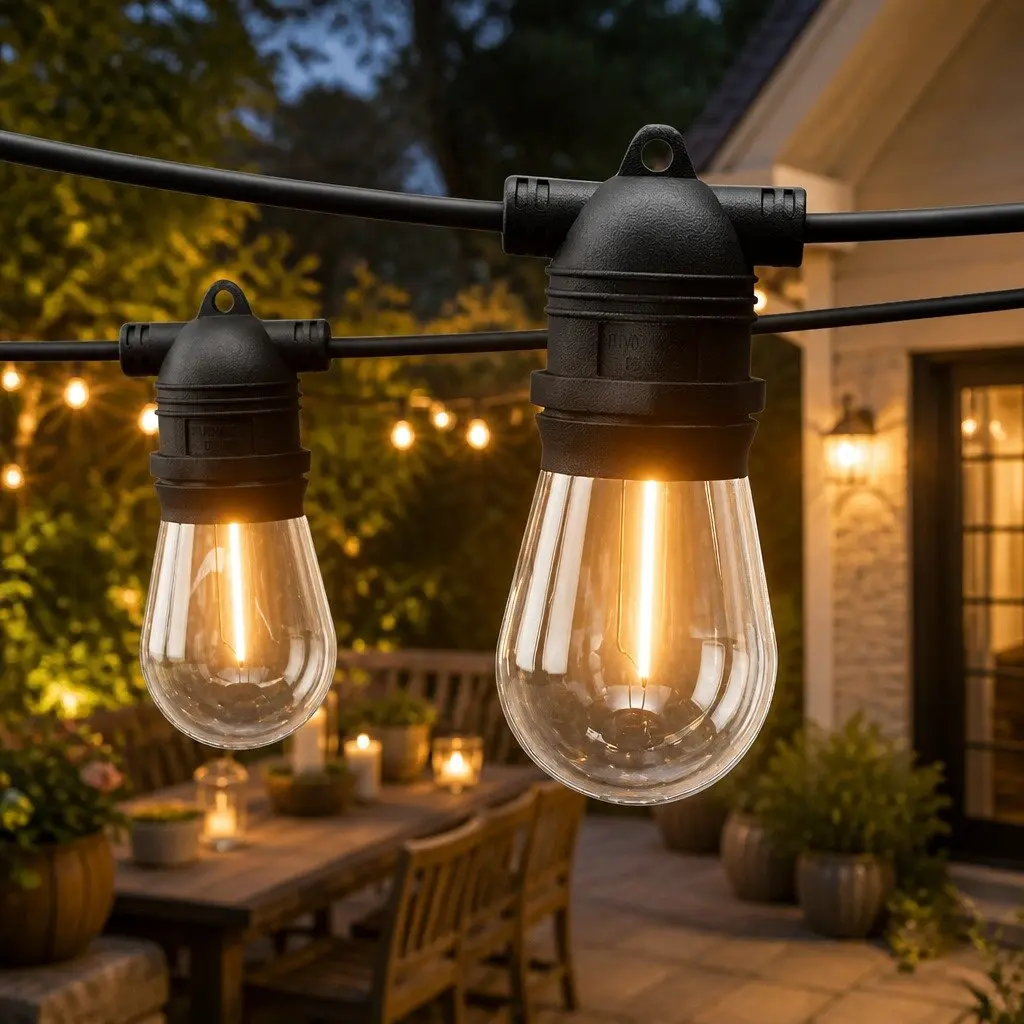 Festoon String Lights Warm White 37m 40 Bulbs Suitable for Indoor and Outdoor Use