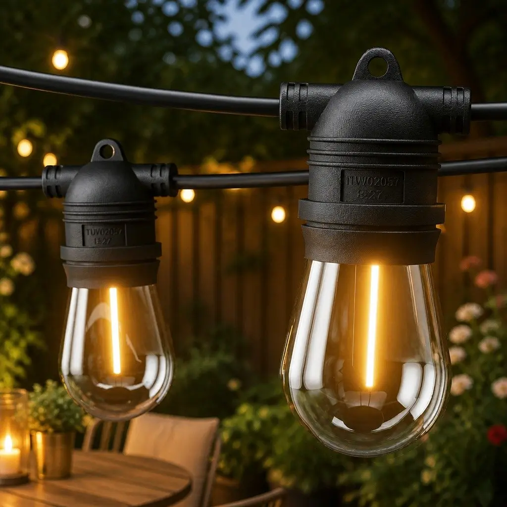Festoon String Lights Warm White 37m 40 Bulbs Suitable for Indoor and Outdoor Use