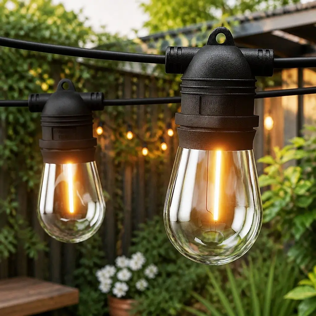 Festoon String Lights Warm White 37m 40 Bulbs Suitable for Indoor and Outdoor Use
